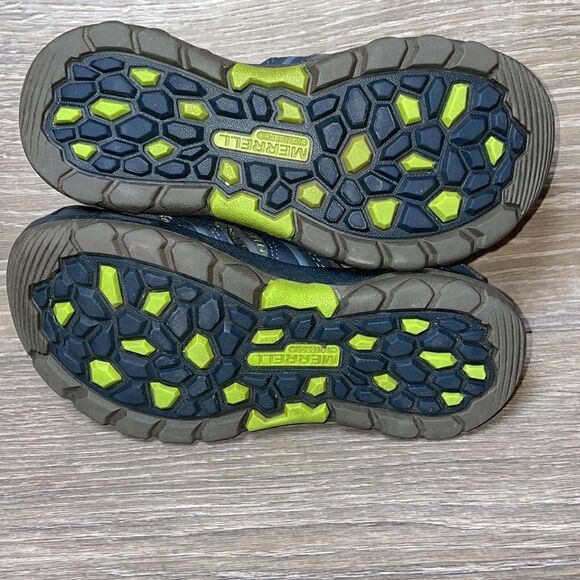 Merrell Hydro Hiker Toddler Boy Sz 12M Blue Leather Neon Green Sandal MC53375 - Picture 8 of 10